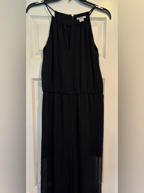 Bar III Black jumpsuit with Sheer Trim